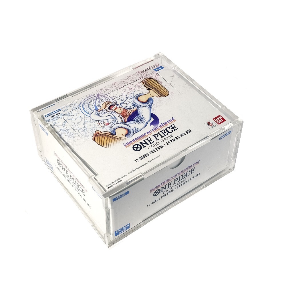 One Piece Awakening Of The New Era Booster Box Cardnax Acrylic Display Case For One Piece OP05 Booster UV Protected, 5mm Thick One Piece Booster Box Protector One Piece Awakening Of The New Era Booster Box Cardnax Acrylic Display Case For One Piece OP05 Booster UV Protected, 5mm Thick One Piece Booster Box Protector