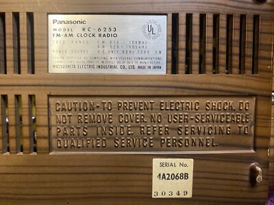 PanasonicTF1105ラジオ Vintage Panasonic RC-6253 Flip Clock AM FM Radio with Box