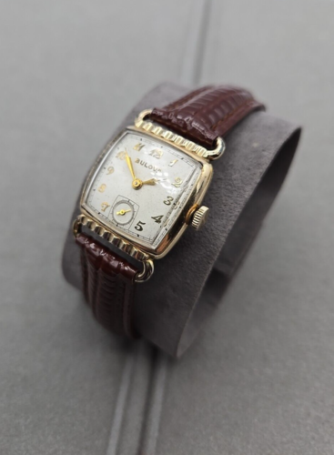 1951 BULOVA Swiss Men's Wristwatch 15 Jewel 10BC 10K R.G.P. Serviced