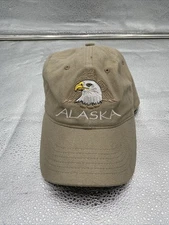 Arctic Circle ALASKA  Eagle Embroidered  Adjustable Baseball Cap Brown - Used