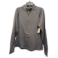 DSG Womens XL Run Grid 1/4 Zip Pullover Graphic Charcoal Fleece