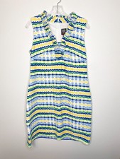 Vince Camuto Blue Green Yellow Sleeveless Dress Size 12