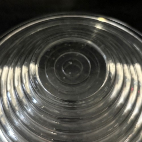 Pilgrim ? Glass Concentric Circles Ribbed Console Bowl Art Deco Manhattan ? 10" - Picture 5 of 5