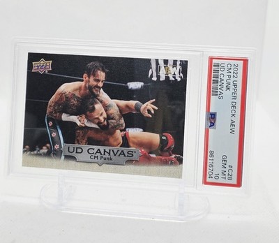 2022 Upper Deck Aew Main Features CM Punk UD Canvas First Appearance Psa 10