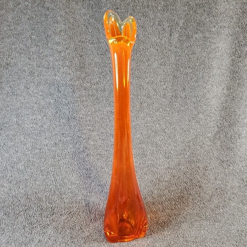 Vintage Wikinger glatte Amberina geschwungene Knospe Glas Vase Mid Century Modern MCM 12 1/4" - Bild 1 von 24