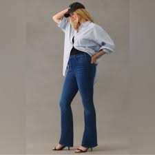 NWT 148 Anthropologie Pilcro 28 The Icon Denim Blue High Rise Flare Jeans