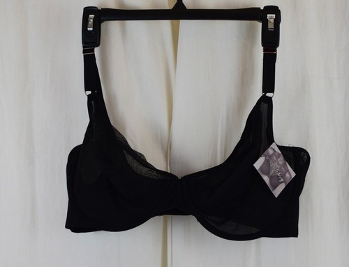 Smart & Sexy womens Sheer Mesh Demi Underwire Bra Black Size 40DD