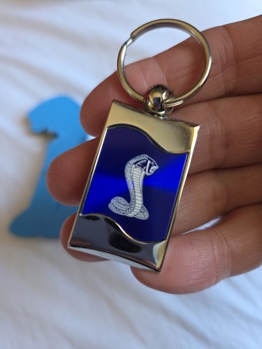 Ford Shelby Cobra Badge Emblem Plus Blue Cobra Key Ring - Picture 7 of 7