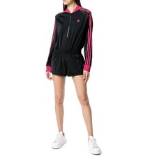 Adidas Originals LF Jumpsuit Onepiece Track Top Shorts Black Pink Size XS