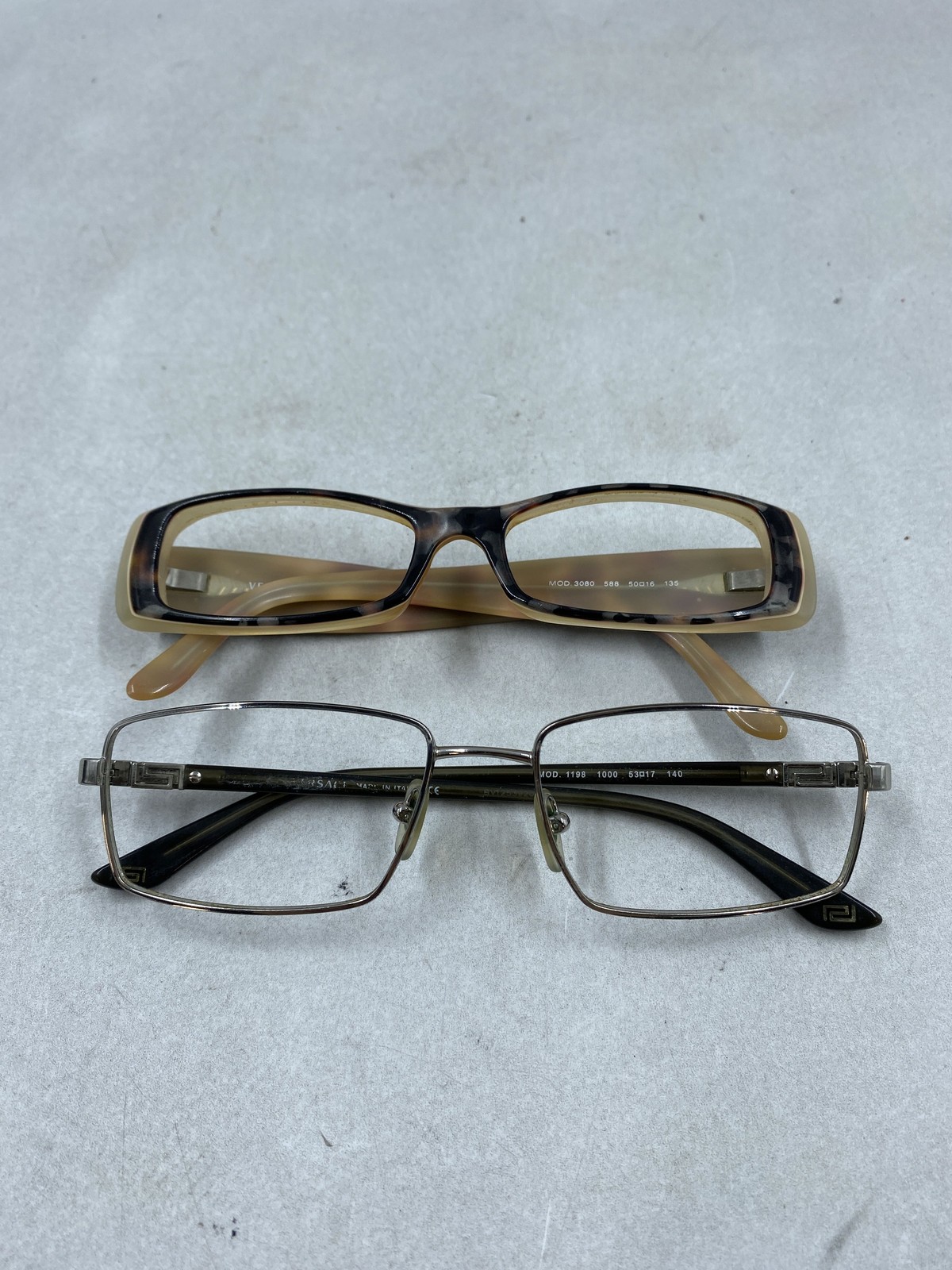 Versace Brown Tortoiseshell Rectangle Eyewear Gla… - image 1