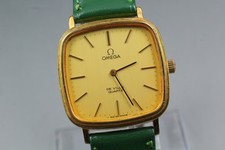 Vintage 1978 *N MINT* OMEGA De Ville Cal.1330 31mm Gold Square Quartz Mens Watch