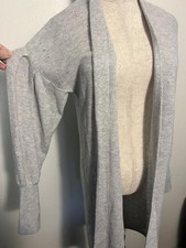 Cozy Light Gray Open Front Cardigan Sweater