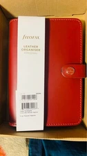 Filofax Personal Size Original Organiser Diary Book Pillarbox Red Leather New