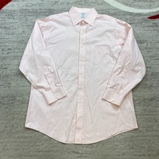 VTG Brooks Brothers Oxford Button Shirt 17 - 33 Pink OCBD Outdoor Men Prep 90s