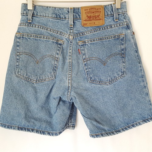 Vtg Levis 550 Jean Shorts Size 9 Relaxed Fit High Rise USA Made Blue Denim Jorts - Picture 4 of 8