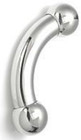 One PA Reverse Prince Albert Bent Curved Barbell 0g 1 inch 26mm - 13mm Ball Gift — photo 1