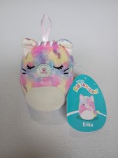 Squishmallows 4 Inch Erika The Cat Tie-Dye Plush Ornament With Tag NWT