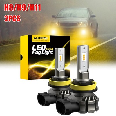 AUXITO 2x H8 H11 LED Yellow Driving Fog Light DRL Bulbs Power High Super Bright