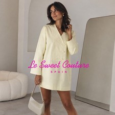 ZARA WOMAN SS26 NWT SALE! YELLOW ZW COLL SHORT FROG CLASP DRESS 2219/336/300
