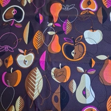 Michael Miller Brown Cotton Barkcloth Fabric 1 Yard X 44" Mod Funky Fruit Autumn