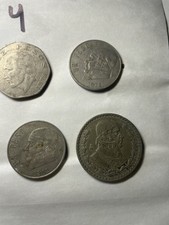 4 Coins Mexico Un Peso 1962 Lettered Edge 10% Silver Coin Diez  Pesos