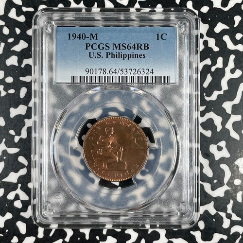 1940-M U.S. Philippines 1 Centavo PCGS MS64RB Lot#G3867 Choice UNC!