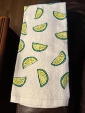 1 White Kitchen Towel w/Lime Slices Margarita Theme - Celebrate Summer Together