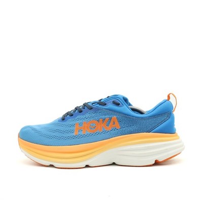 Hoka One Herren Bondi 8 Wide Sportschuh blau orange Mesh Weit Laufschuhe EU 44 