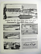 1950 Chris-Craft Stampa Pubblicità Lussuoso Nuovo 48-Ft Flying Bridge Catalina Cruiser!