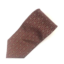 Vintage CELLINI Pure Silk Tie Handmade in Italy Luxury Burgundy Gold Geometric