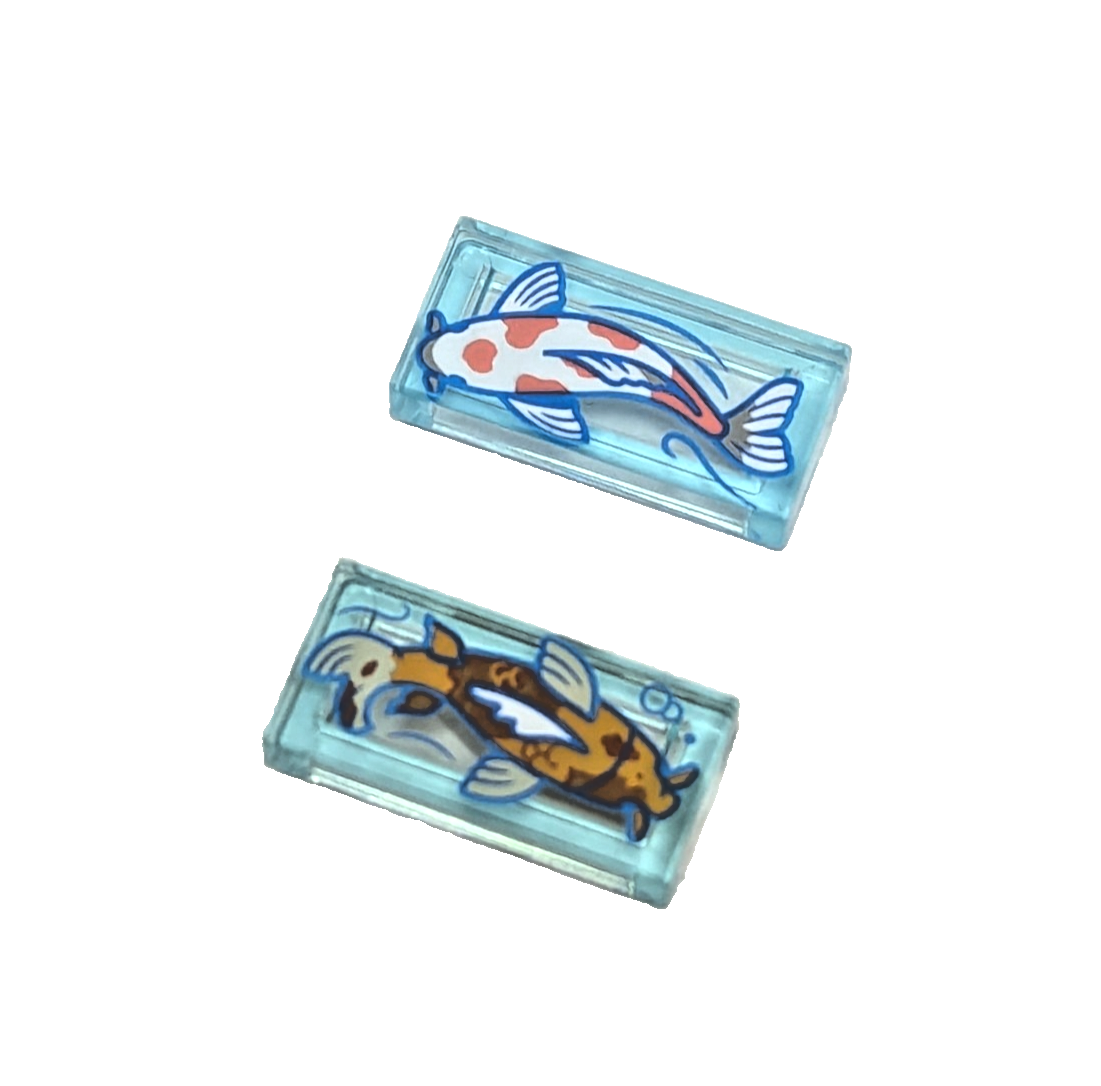 ちょこ LEGO 1x2 Printed Tile x2 - Koi Fish - Garden Pond 10315 42639