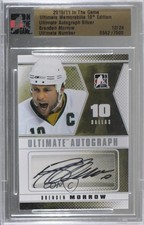 2010 ITG Ultimate Memorabilia 10th Edition Silver 12/24 Brenden Morrow Auto r7d