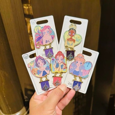 2025 Authentic Shanghai Disney Pins Princess Series Memorial Badge Tiana Ariel