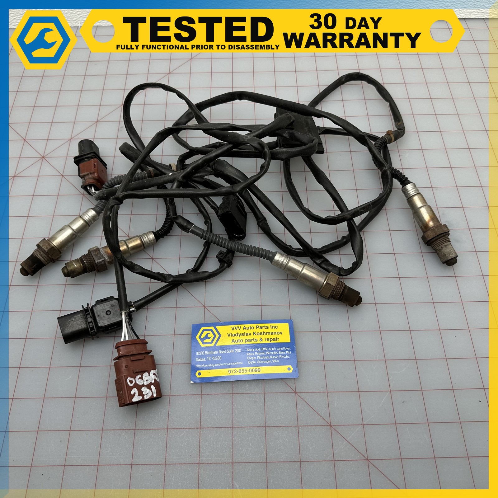 03-18 BENTLEY CONTINENTAL 6.0L FRONT & REAR OXYGEN O2 SENSOR LAMBDA SET OEM