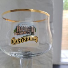 Kasteel Bier 25cl Belgian Beer Glass Craft Ale Bar Gold Rim Chunky Stem