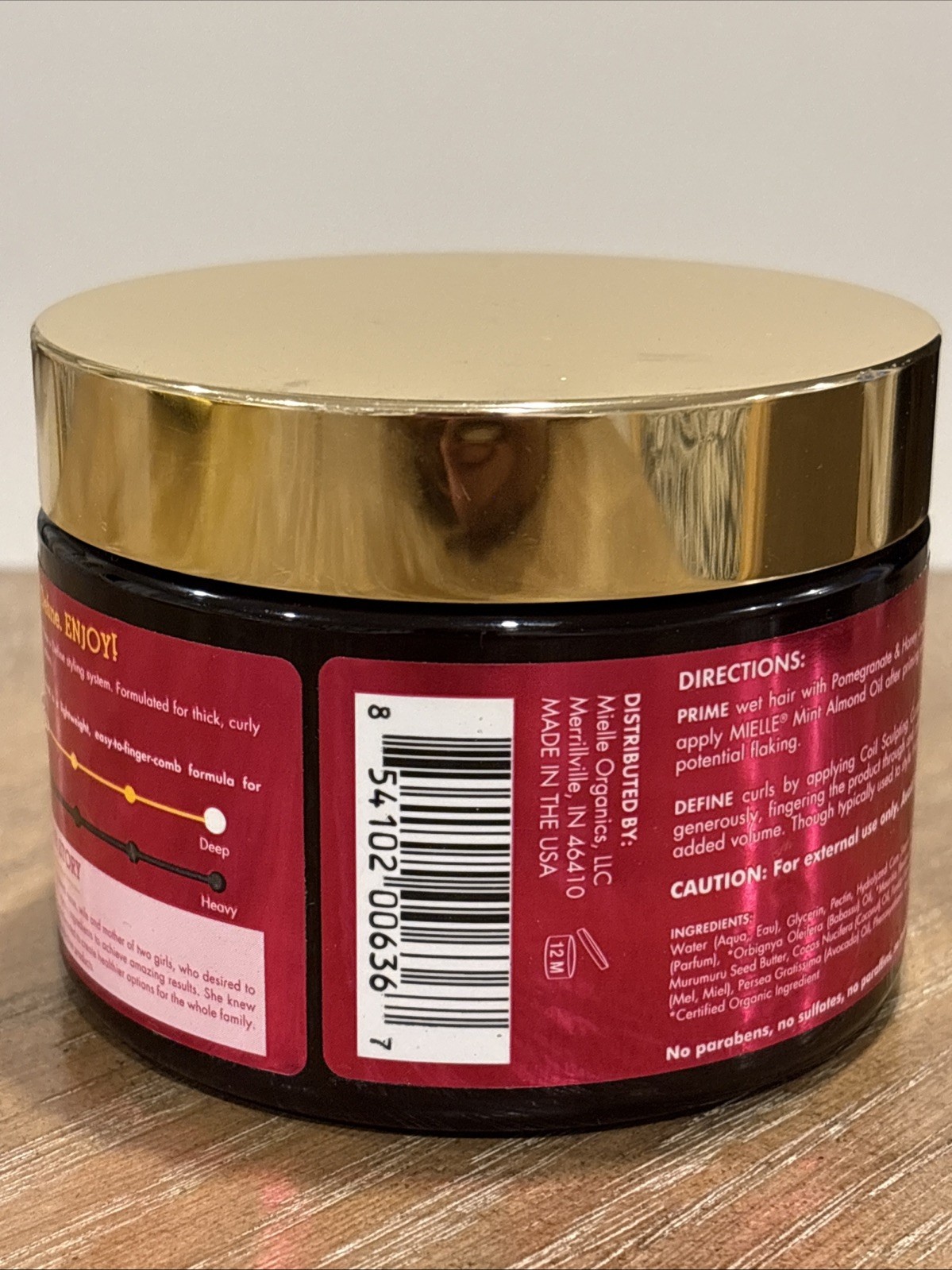 Mielle Pomegranate & Honey Coil Sculpting Custard 12oz 75% Full