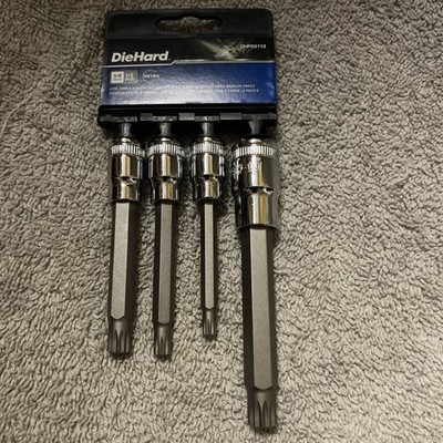 DieHard 3/8'' & 1/2'' Drive Triple Square Bit Socket Set Metric 4-Piece - DHP55113