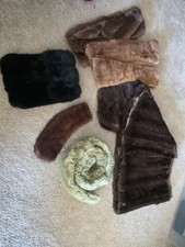 Lot of Vintage Faux Purse, Collar and Real Mnk Fur Collars Qty 7