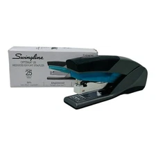 Swingline Stapler Optima 25 Reduced Effort Stapler 25 Sheet Capacity Blue Gray