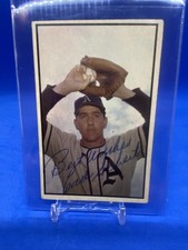 1953 Bowman Color #150 Carl Scheib Signed Auto VG Athletics