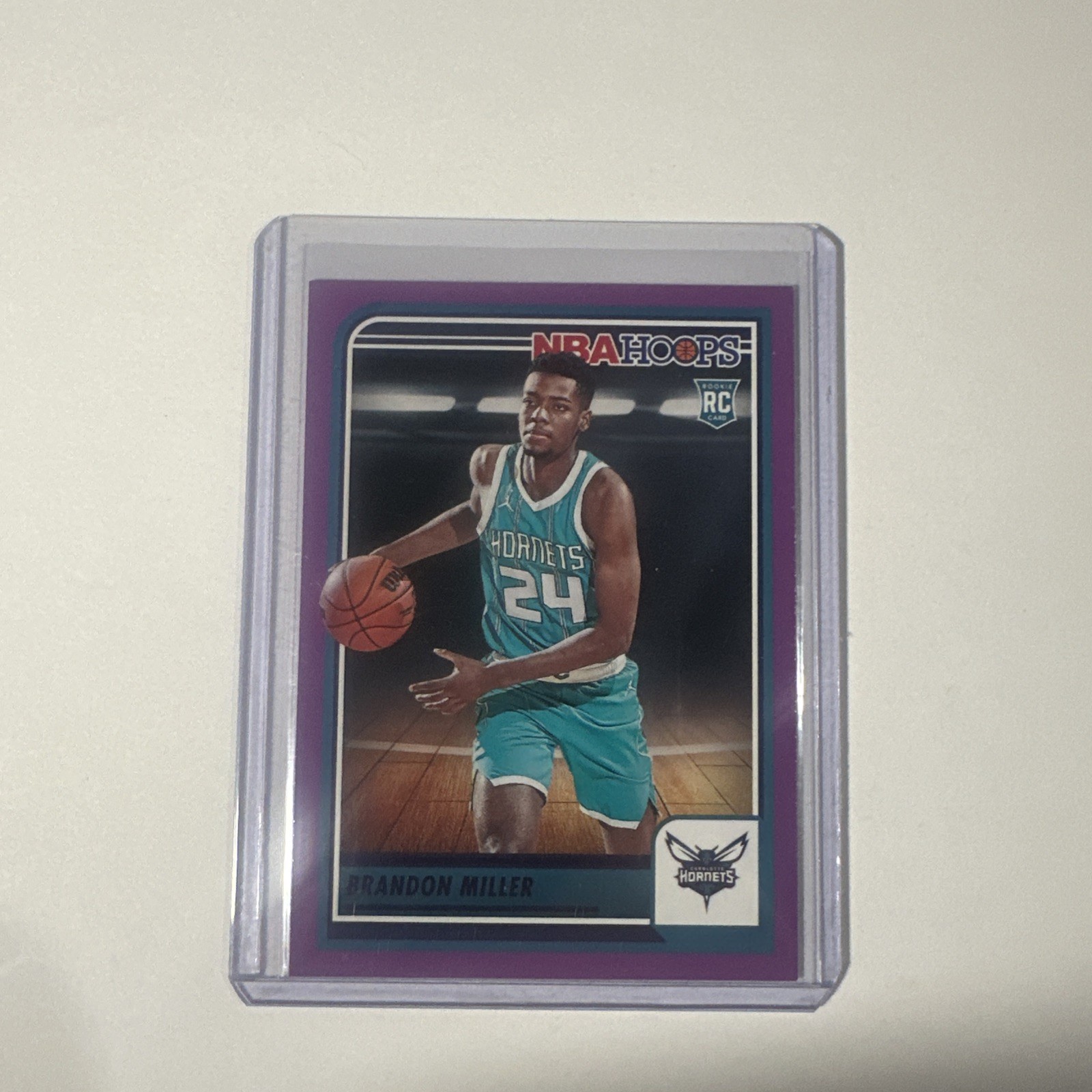 Brandon Miller 2023-24 Panini NBA Hoops RC Purple SP #272 Hornets Rookie