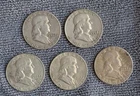 Lot of 5 circulated Franklin Half Dollars - various dates/mintmarks