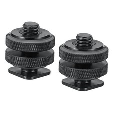 2 x 3/8"-16 Camera Hot Shoe Mount Flash Cold Shoe Mount Tripod Screw Adapter