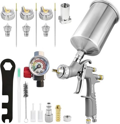 D1 LVLP Air Spray Gun Basic Kit, Ease of use, Paint Gun for Cars & House DIY ...