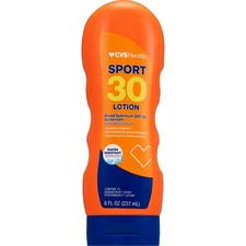 CVS Sport SPF 30 Sunscreen Sun Lotion 8 fl oz. Exp. 10/2027