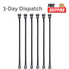 6PCS 4 Pin PWM Fan Extension Cable Male to Female 26cm Braided for PC