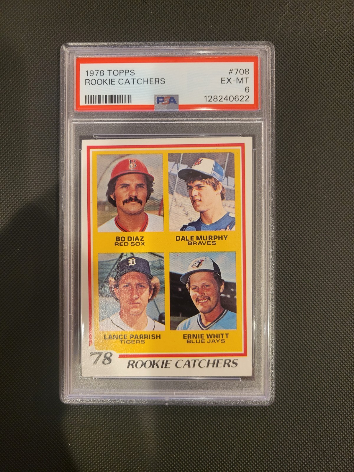 1978 Topps Rookie Catchers Dale Murphy, Lance Parrish, Ernie Whitt #708 RC PSA 6