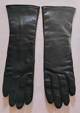 VTG MOD 1950's Genuine Black Leather/Fourchette Fingers Gloves made in Japan B