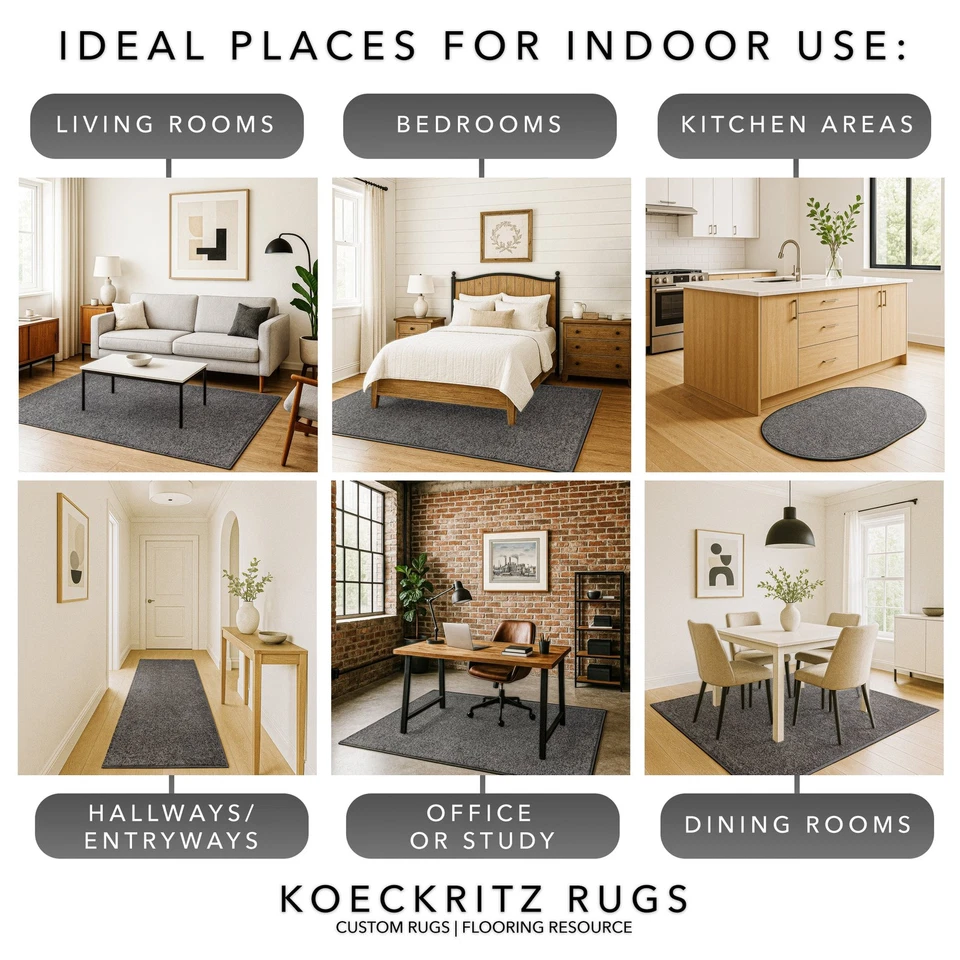 Alfombra Koeckritz moderna gris carbón suave - decoración de sala de estar, dormitorio y hogar Foto 4 de 4