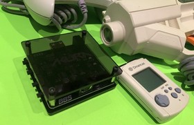 SEGA Dreamcast Bundle Console Controller Gun Fishing Stick VMU ODE MODE AKURA